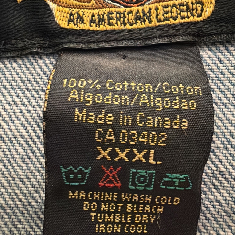 VTG  An American Legend Harley Davidson Denim Sleeveless Jean Vest 3XL XXXL - Picture 4 of 13